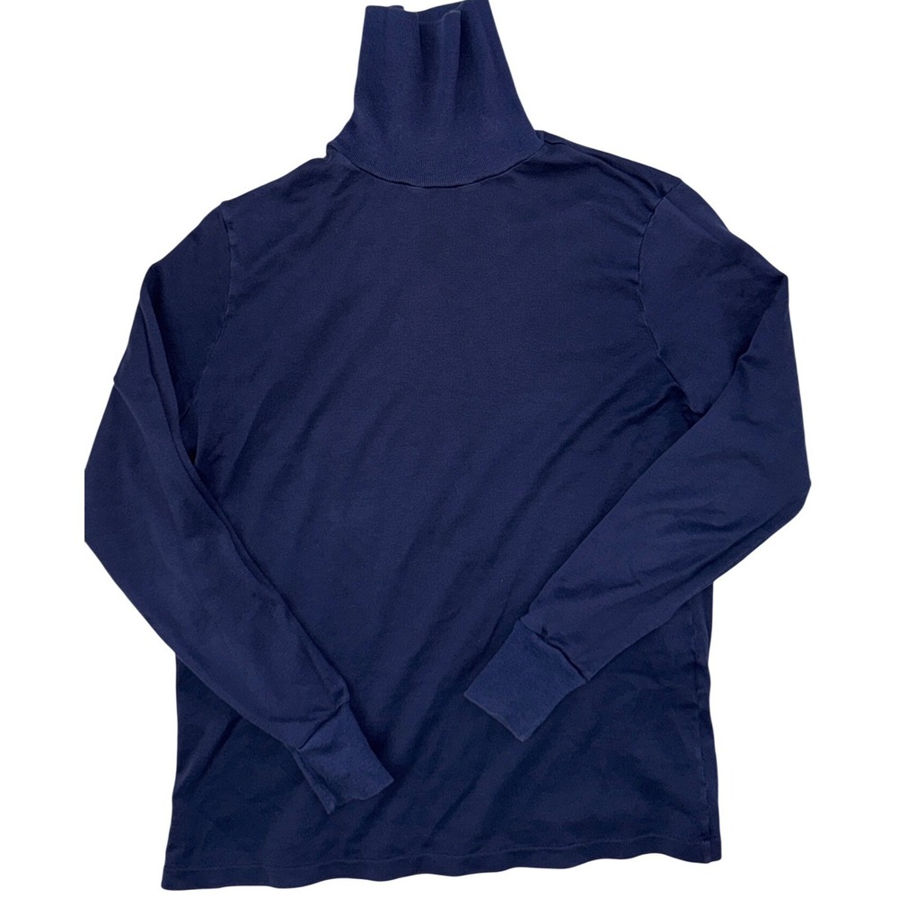 Turtle by Duofa Mohawk Navy Blue Long Sleeve Turtleneck‎ Top Ladies